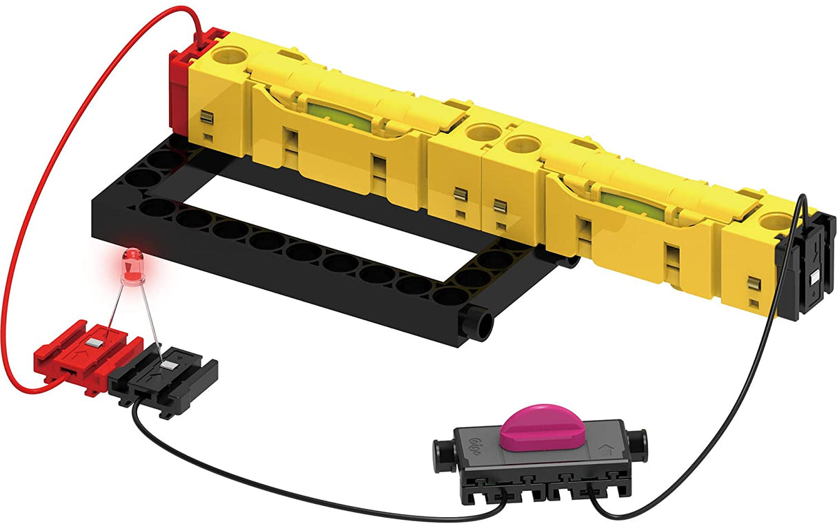 Easy Electric Circuits kit showing a simple electric circuit with LED light and connectors for hands-on learning.