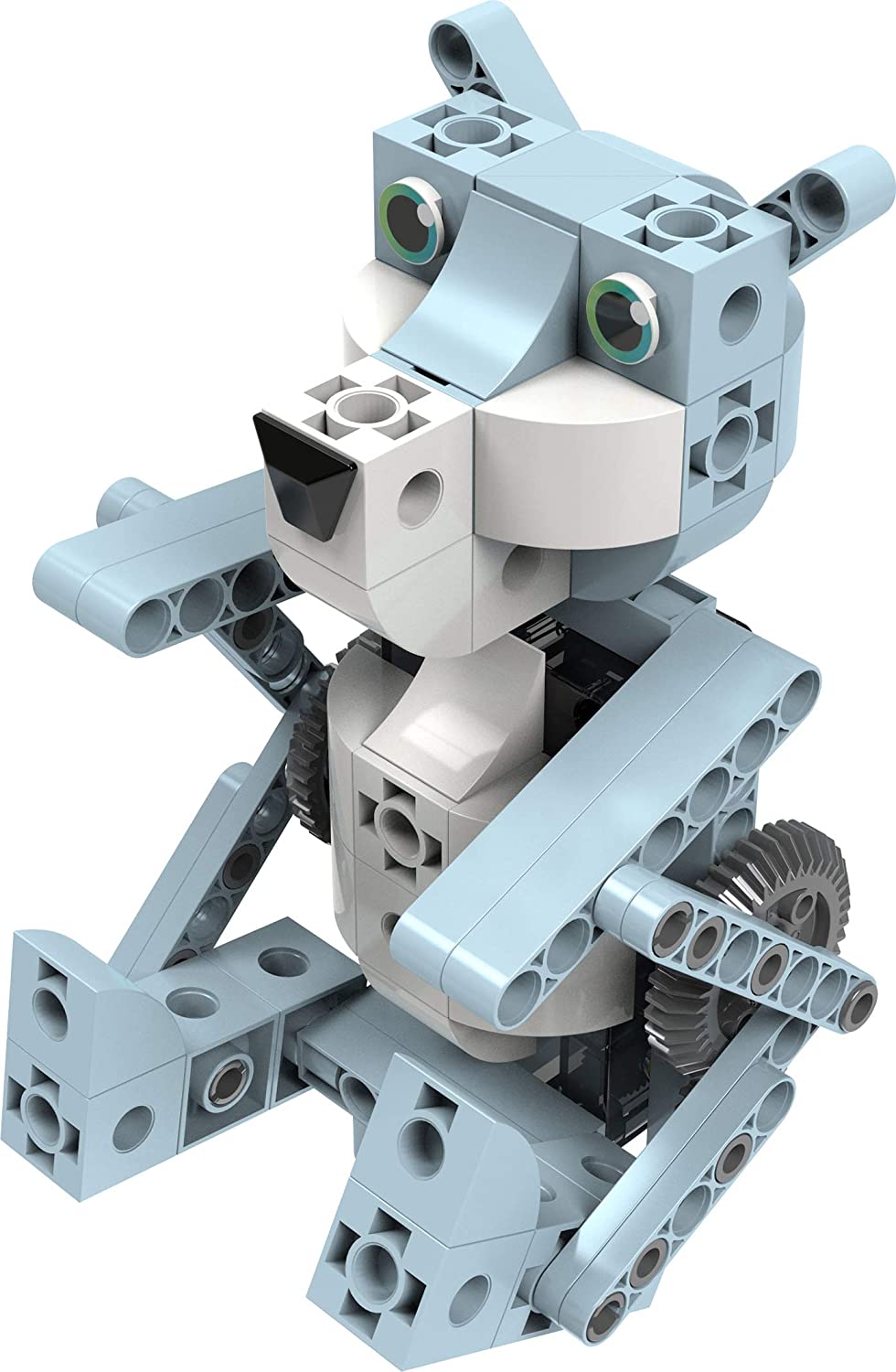 Robot Safari motorized robotic polar bear model built with large plastic building pieces for kids ages five and up.