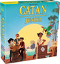 Catan Jr. board game for kids with pirate adventure theme, colorful box art showing children and a parrot by the sea.