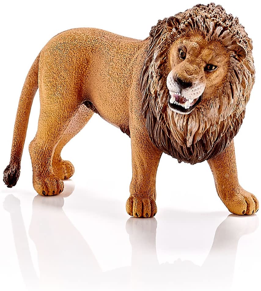 Lion Roaring toy figurine showing a detailed male lion with a large mane and fierce expression.