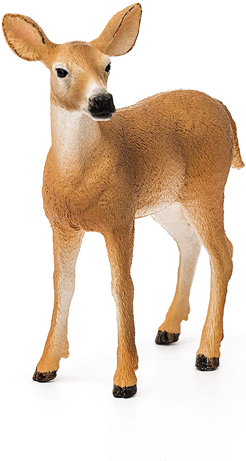 White-Tailed Doe figurine with detailed textured coat and alert expression, perfect for ages 3 to 8 years.