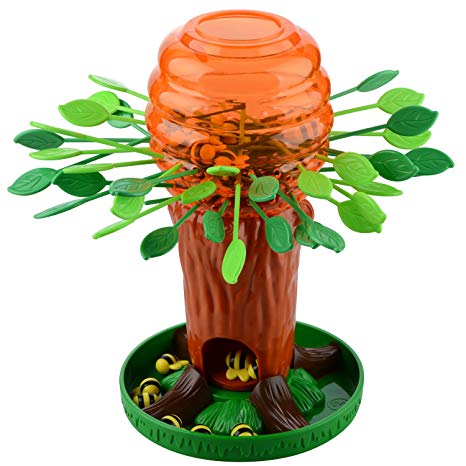 Honeybee Tree game with plastic leaves and bees for children to carefully remove without waking the bees.