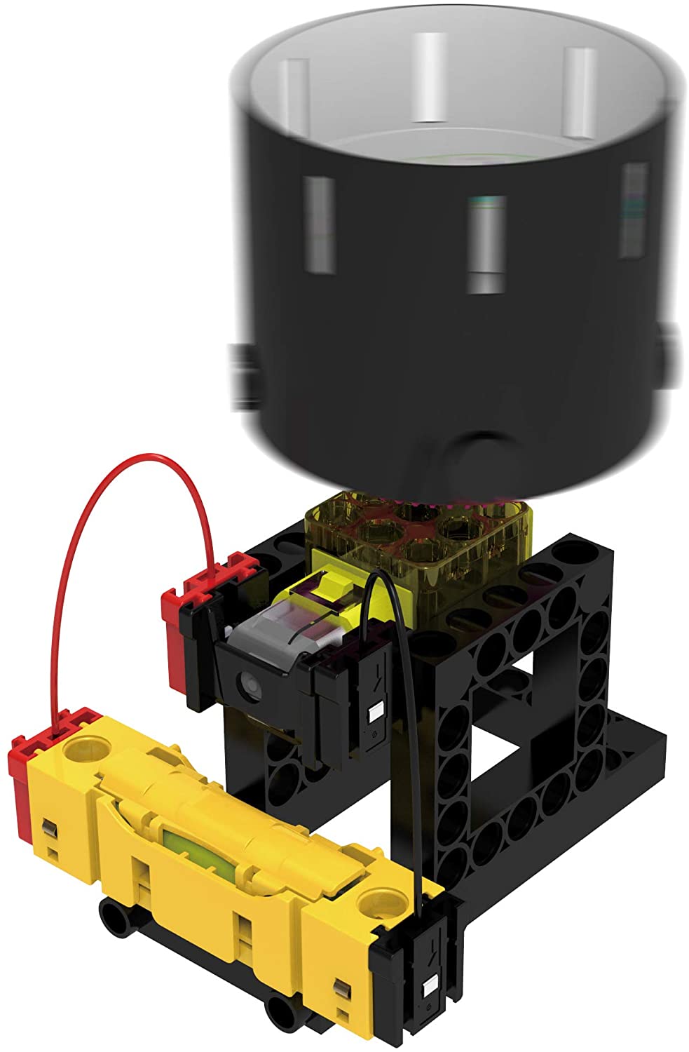 Easy Electric Circuits model with motor, LED light, and sliding connectors for hands-on learning of electricity.