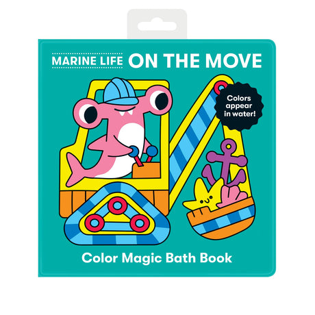 Bath Book Color Magic | Marine Life on the Move with colorful underwater illustrations that appear in water for bath time fun.