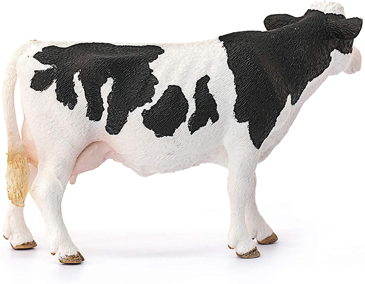 Holstein Cow figurine showing black and white markings, realistic texture, and lifelike details for children aged 3-8 years.