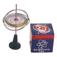 Retro Gyroscope toy with pedestal and retro packaging illustrating classic gyroscopic inertia educational play.