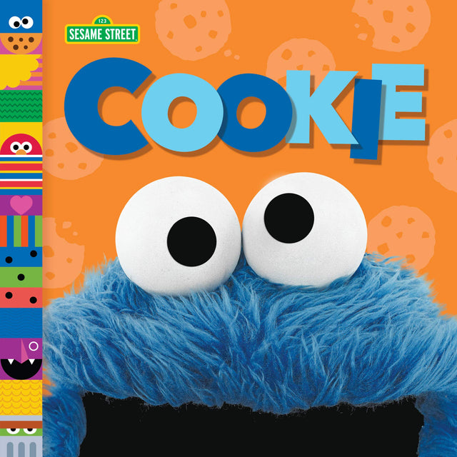 Sesame St Friends: Cookie book cover featuring Cookie Monster with blue fur and cookie background.