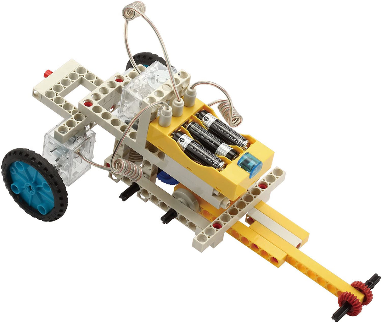 Remote Control Machines kit model featuring motors, battery holder, and buildable vehicle parts for motorized creations.