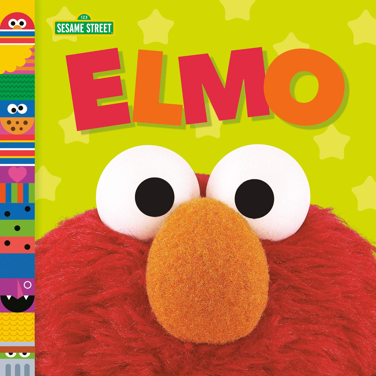 Sesame St Friends: Elmo board book cover featuring Elmo’s face with bright colors and playful design for toddlers.