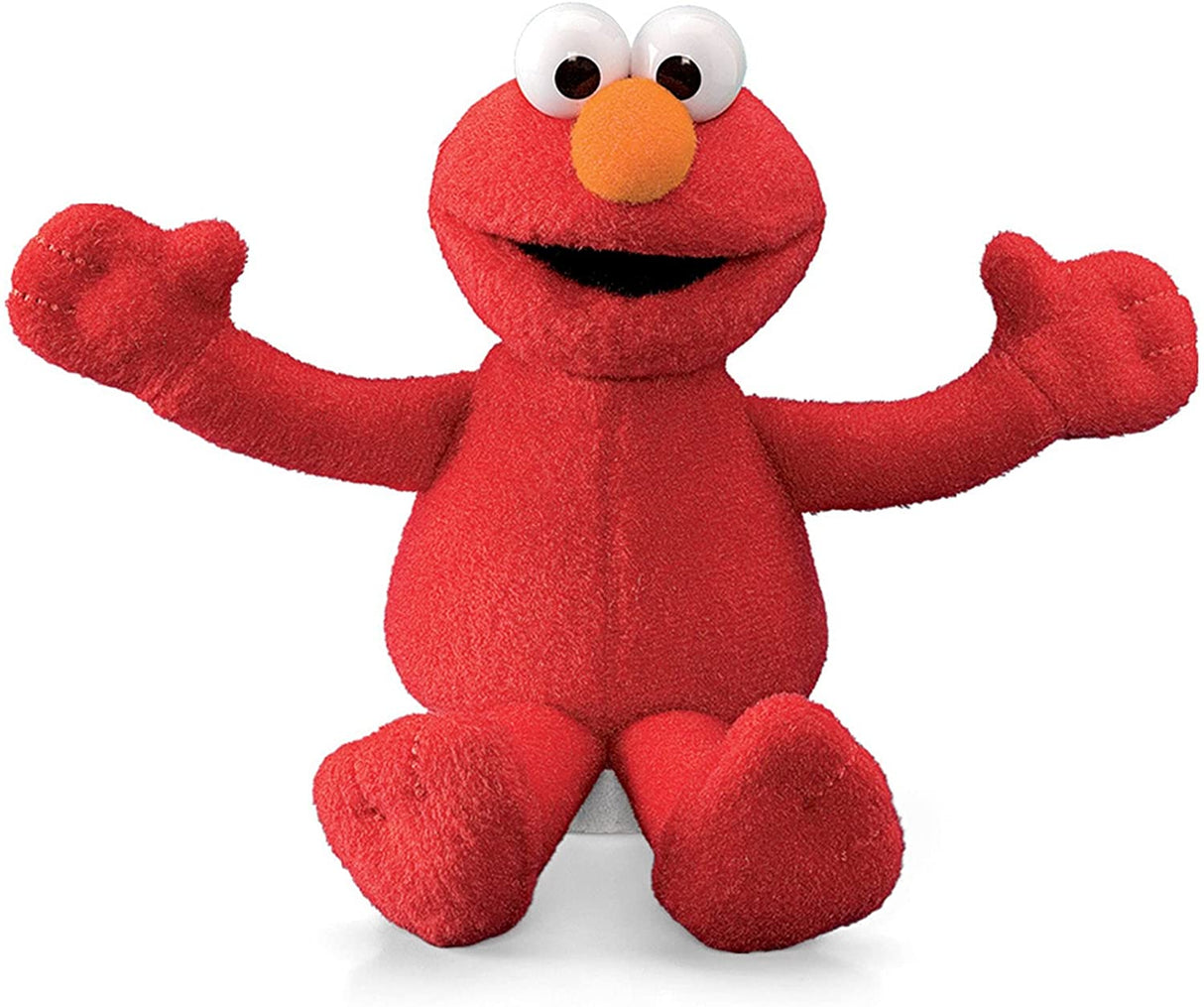 Sesame St Character plush toy in red with orange nose and big eyes, soft 7-inch beanbag style for kids.