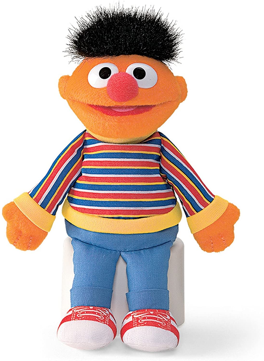 Sesame St Character 7” beanbag plush with striped shirt and fun details, perfect gift for Sesame Street fans.