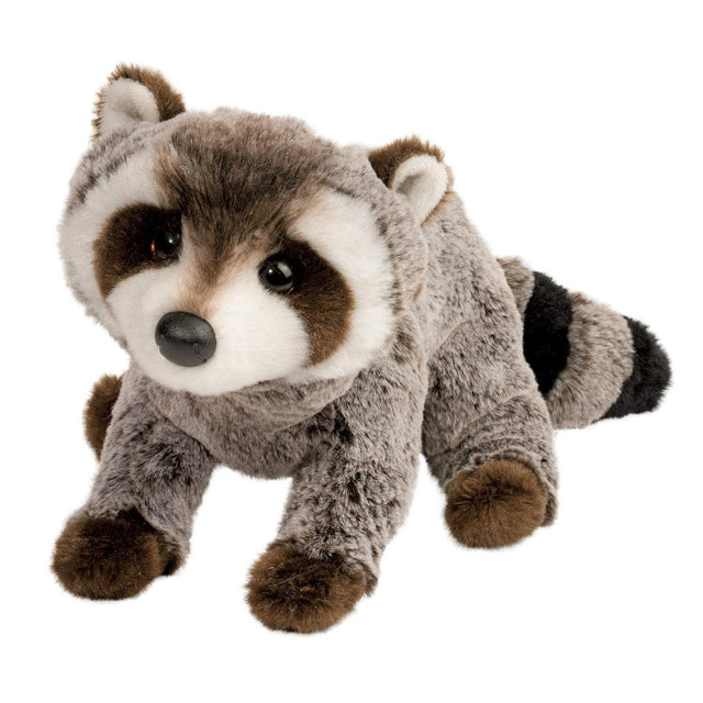 Raccoon Ringo plush toy, 14" soft stuffed raccoon with detailed face, perfect for ages 2 and up.