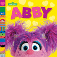 Sesame St Friends: Abby features Abby Cadabby with bright purple hair on a yellow background in a colorful board book cover.