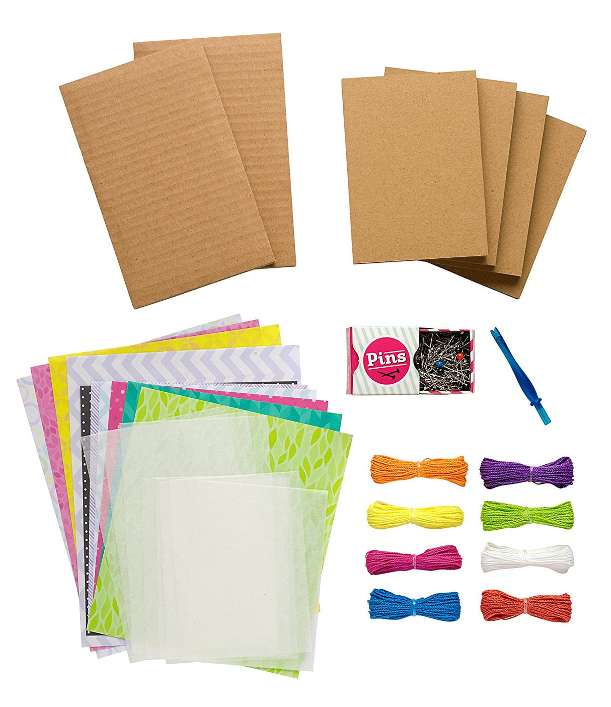 String Art kit with colorful craft string, pins, project boards, tracing papers, and pin-pushing tool for creative designs.
