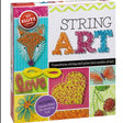 String Art kit with colorful string projects including heart, butterfly, flower, and custom pin-pushing tool for creative crafts.