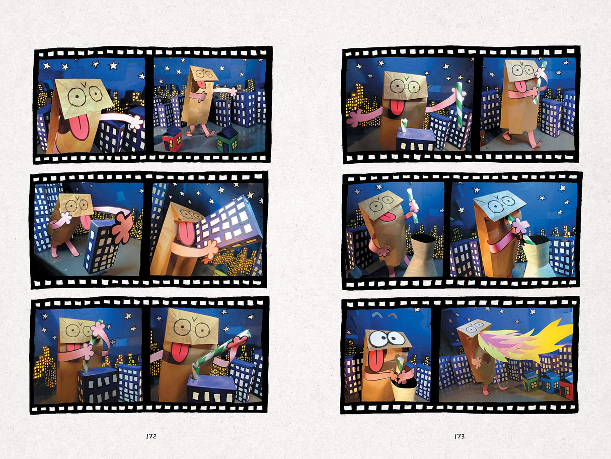 Dog Man #9: Grime and Punishment showcases playful comic panels of Dog Man in action in a vibrant cityscape.