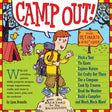 Cover of Camp Out! featuring a child hiking with camping gear, a bear, and a sign listing outdoor activities for kids.