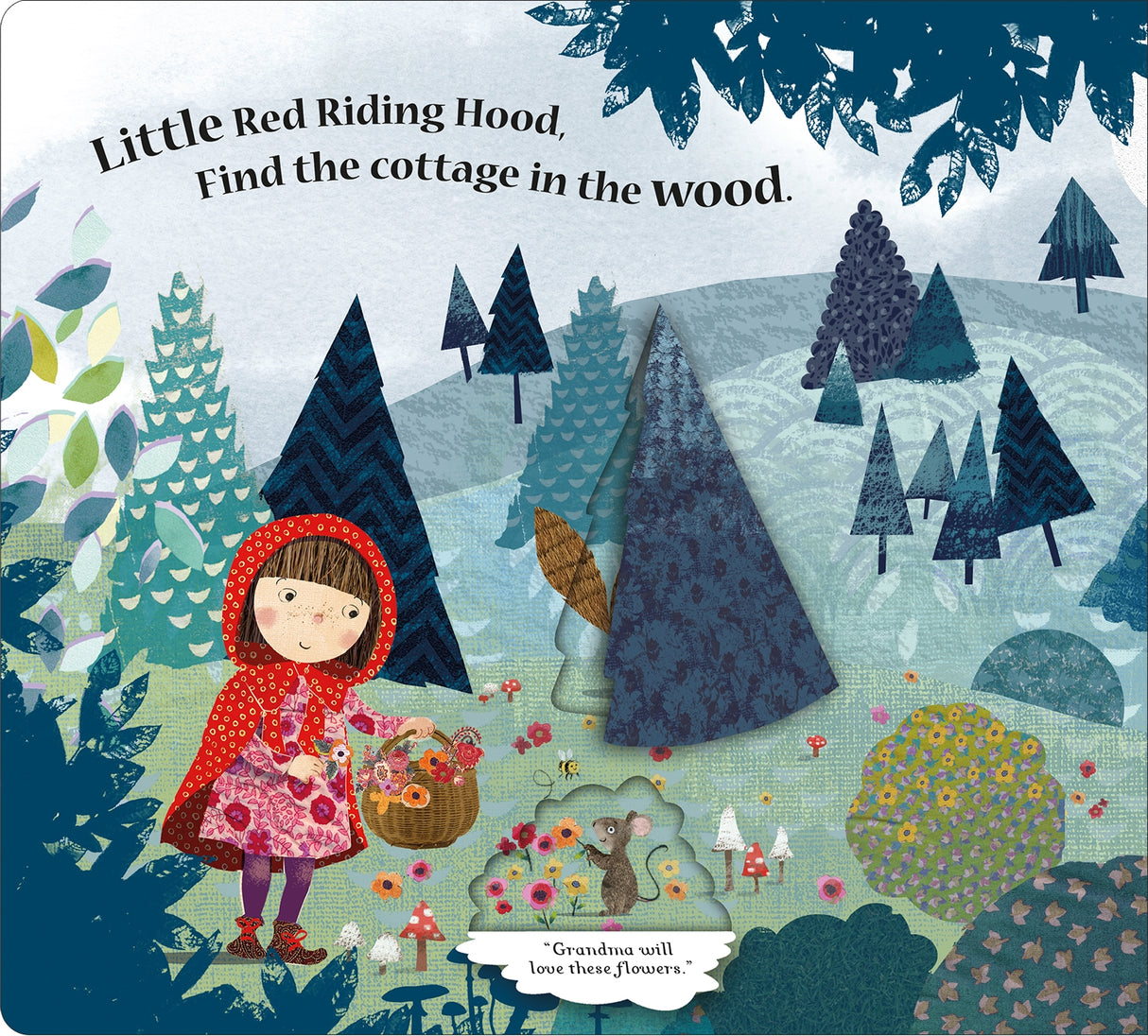 Fairy Tales Lift the Flap featuring Little Red Riding Hood in a colorful forest scene with liftable flaps.