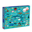 1000pc Ocean Life Puzzle featuring colorful fish illustrations in a sturdy box, perfect for family fun and education.