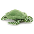 Turtle Tillie plush toy with soft green shell and detailed patterned flippers, a realistic and friendly sea turtle stuffed animal.