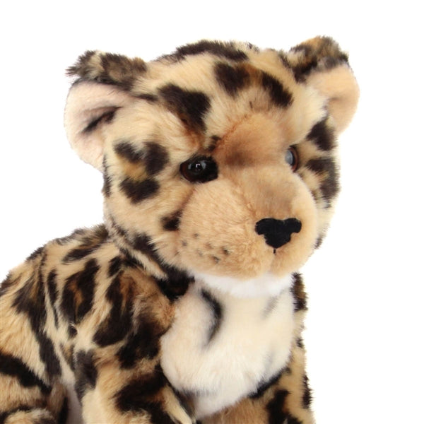 Leopard Cub Spatter plush with soft spotted fur, amber eyes, and cuddly design, perfect for jungle adventures and hugs.