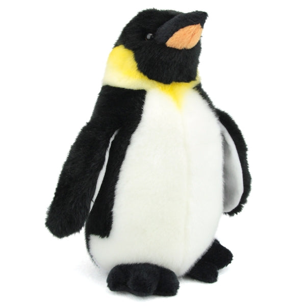 Emperor Penguin Waddles plush toy with soft fur and friendly face, perfect for ages 3 and up, 10 inches tall.