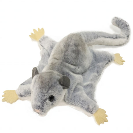 Sugar Glider Squeek plush toy with velvety fur, curled tail, large eyes, and soft fabric glide wings.