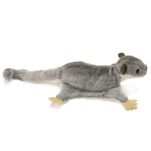 Sugar Glider Squeek plush with soft grey fur, curled tail, and detailed gliding membranes for cuddly play.
