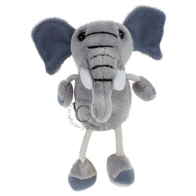 Elephant Finger Puppet plush toy with large ears and long trunk soft for kids ages 1 and up.