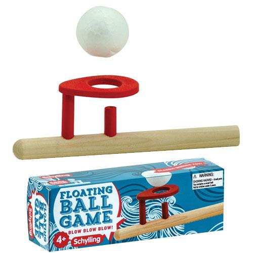 Floating Ball Game with wooden pipe and ball demonstrating Bernoulli's Principle for family fun and learning.