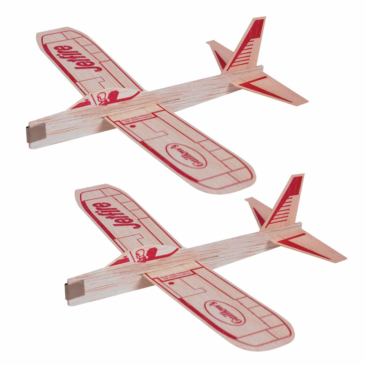 Jet Fire Balsa Gliders wooden model planes with red detailing, lightweight and ready for hours of flying fun.