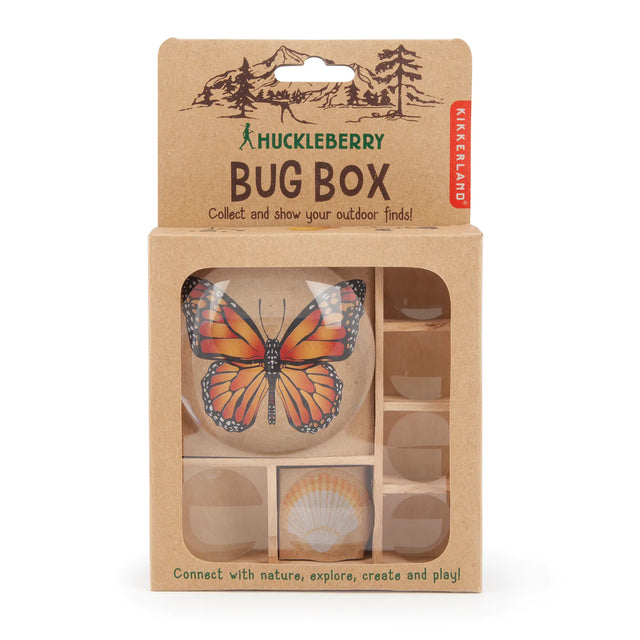 Huckleberry Bug Box with 7 compartments and magnifying lenses for exploring and observing outdoor discoveries.