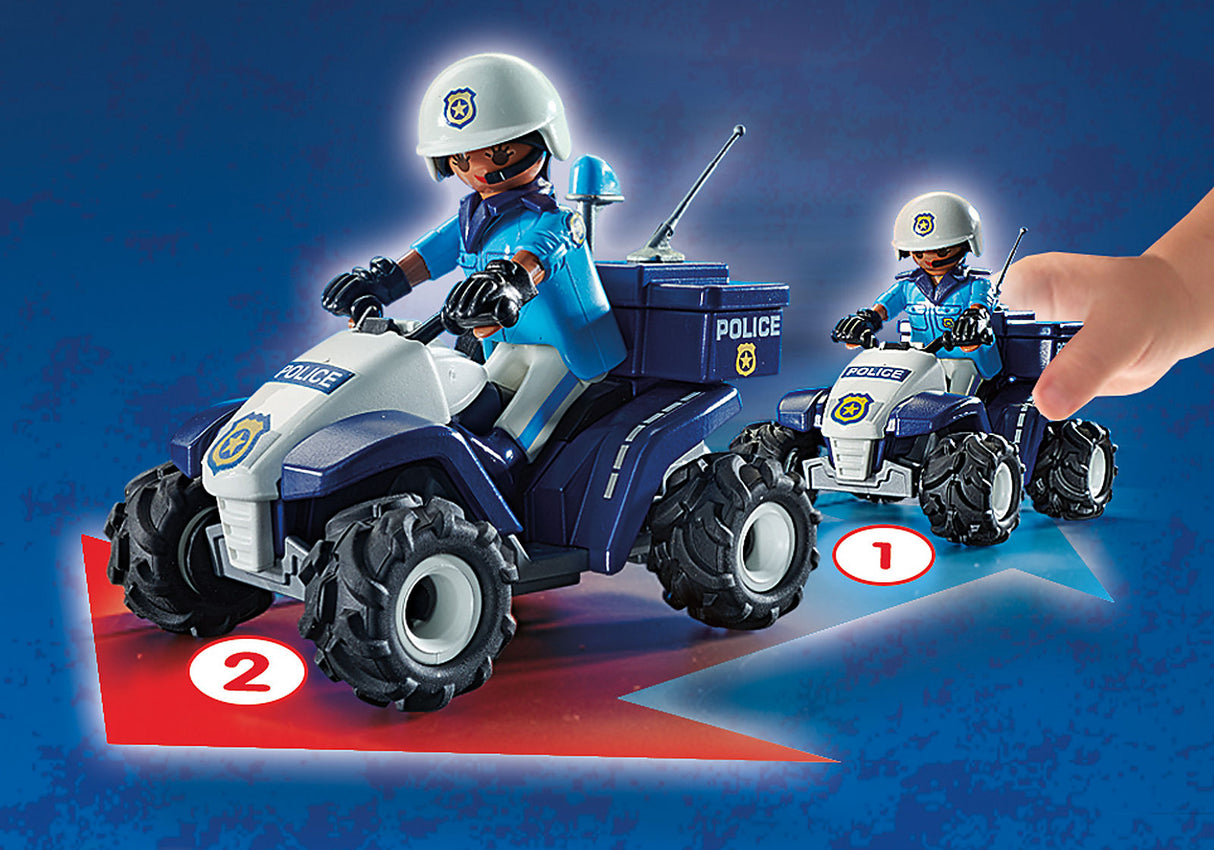 City Action | Police Quad with pullback motor, Policewoman figure, and police accessories for kids ages 4 and up