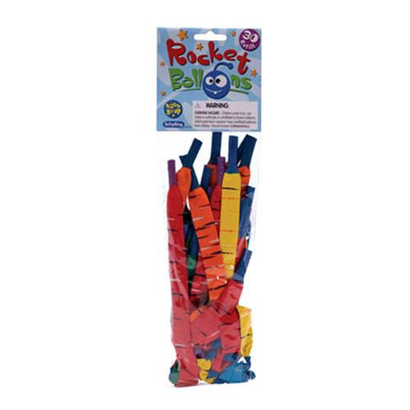 Rocket Balloon Refill with 30 colorful balloons for ages 8 and up, compatible with Rocket Balloon Kit.