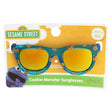 Arkaid Cookie Monster Sunglasses with blue cookie-patterned frame and yellow tinted UV400 lenses for kids.