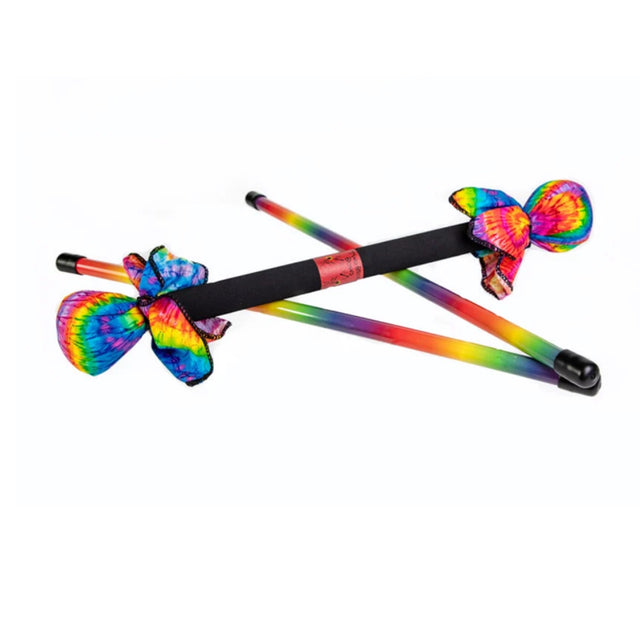 Juggling Sticks | Tie-Dye with vibrant rainbow colors and tie-dye fabric ends for balance and fun skill-building.