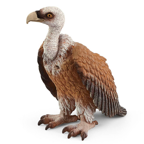 Vulture figurine with detailed reddish brown plumage and gray wings from Schleich WILD LIFE collection.