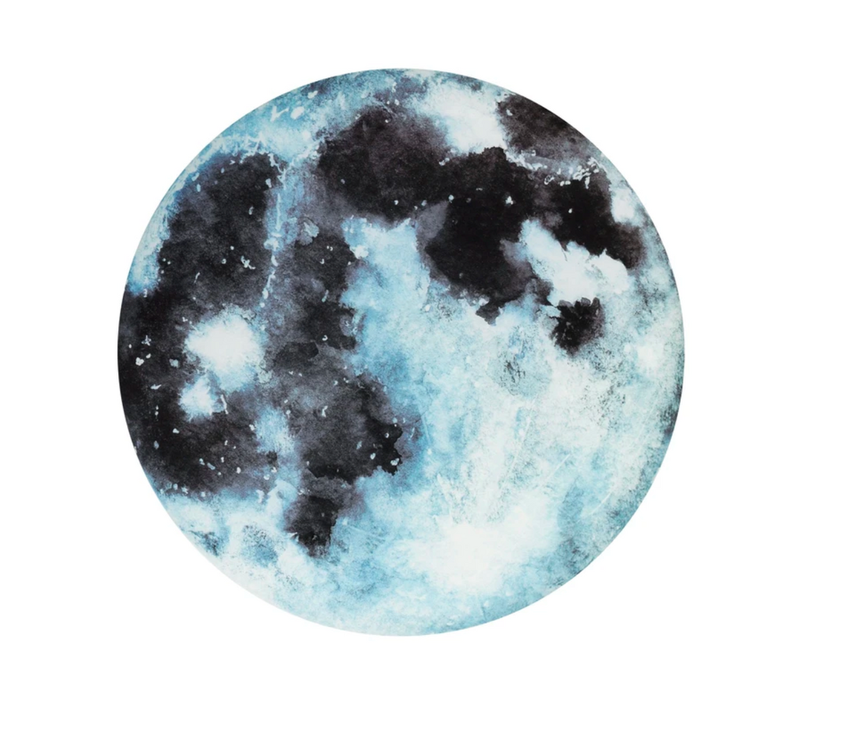 Waboba Wingman Disc UFO LED with blue and black moon design, 6 inch foldable silicone flying disc for night play.