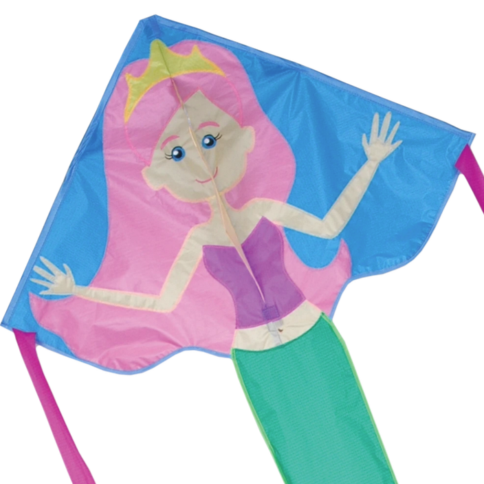 30" Easy Flyer Kite | Serena Mermaid with bright colors and a friendly mermaid design perfect for family fun.