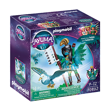 Ayuma | Knight Fairy with Animal playset featuring a blue-green fairy with mystical eagle and feather spear.