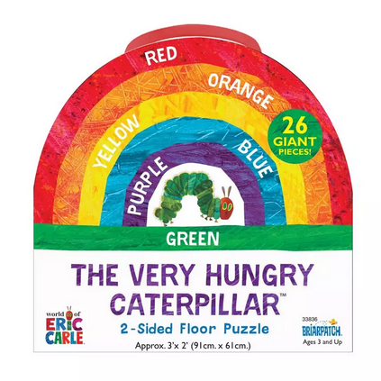 26pc Very Hungry Caterpillar Floor Puzzle with 26 giant pieces featuring a colorful rainbow and the famous caterpillar.