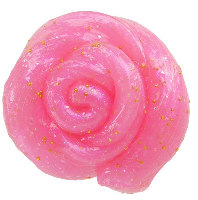 Mini Trendsetters Fairy Sprinkles Thinking Putty in soft pink with gold sparkles, stretchy, bouncy, and non-toxic silicone.