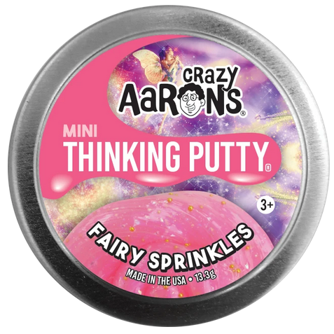 Mini Trendsetters Fairy Sprinkles Thinking Putty in pink with gold sparkles, soft texture, nontoxic silicone for ages 3+