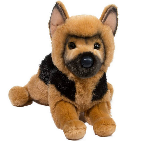 German Shepherd General plush toy with soft black and tan fur, lifelike paws, and cuddly soft interior fill.