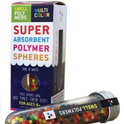Polymer Spheres colorful super absorbent spheres that swell in water and grow up to 300 times their size for ages 8+