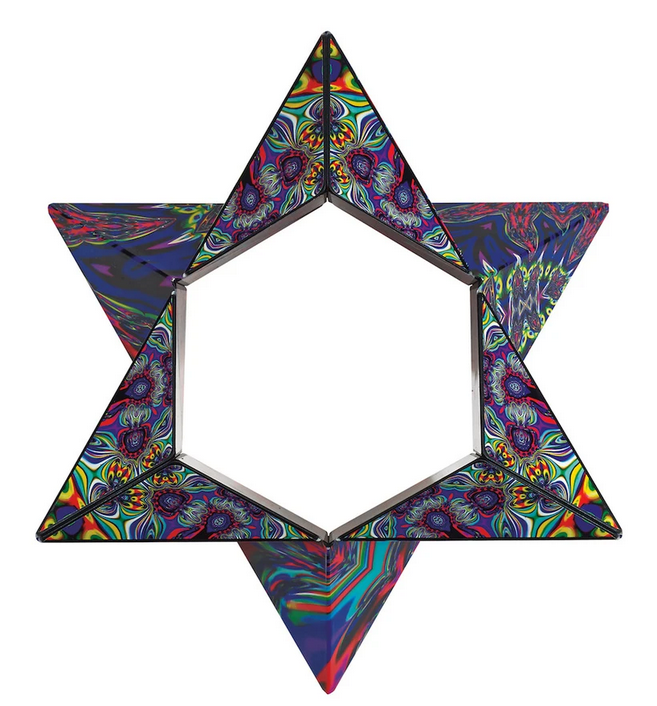 Shashibo | Chaos magnetic puzzle cube shaped into a colorful six-pointed star with intricate designs.