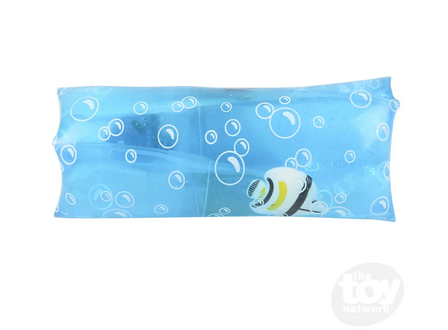 Water Wiggler Sealife toy with floating sea creatures inside a blue liquid-filled tube for kids ages 3 and up.