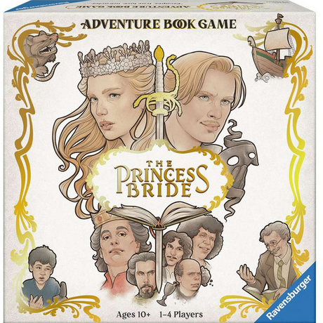 Princess Bride Adventure Book game box featuring illustrated characters and fantasy elements for ages 10+ and 1-4 players.