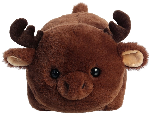 Spudster Moose Morty plush stuffed animal with soft brown fur and cute rounded potato-inspired shape.