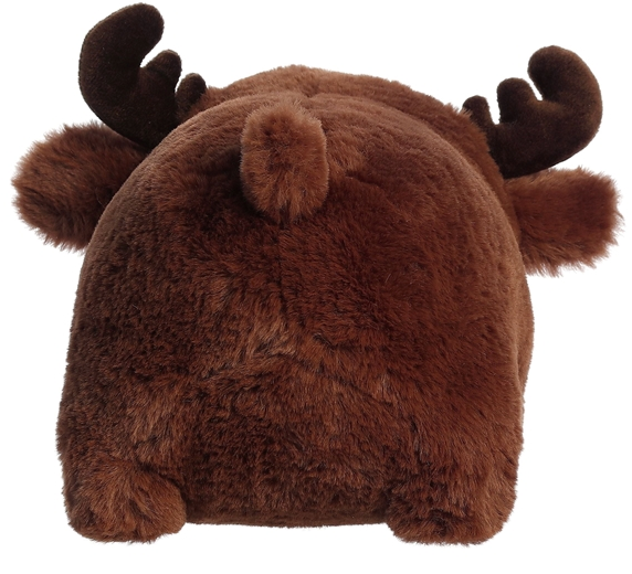 Spudster Moose Morty plush stuffed animal, soft brown potato-shaped moose with antlers and fluffy ears.